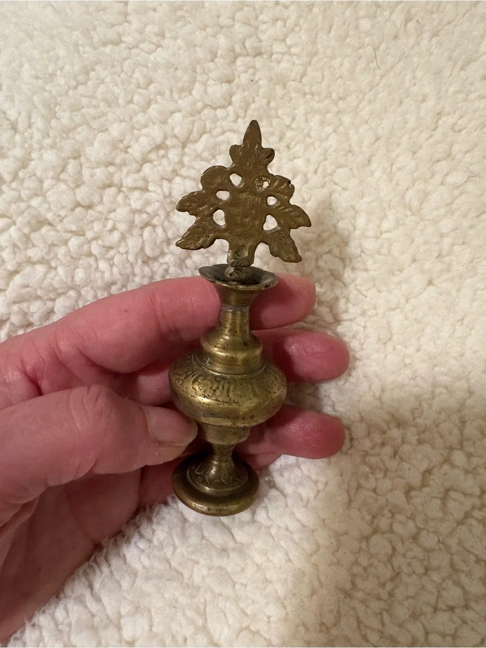 Brass Decorative Finial Accent - Gold